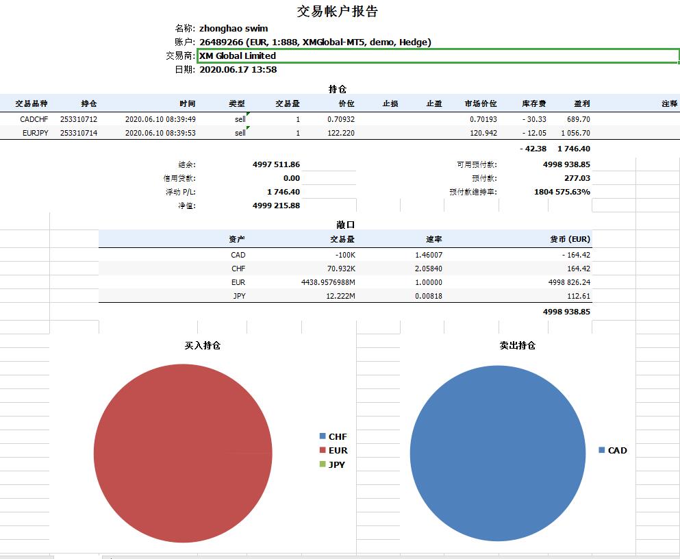 交易账户报告