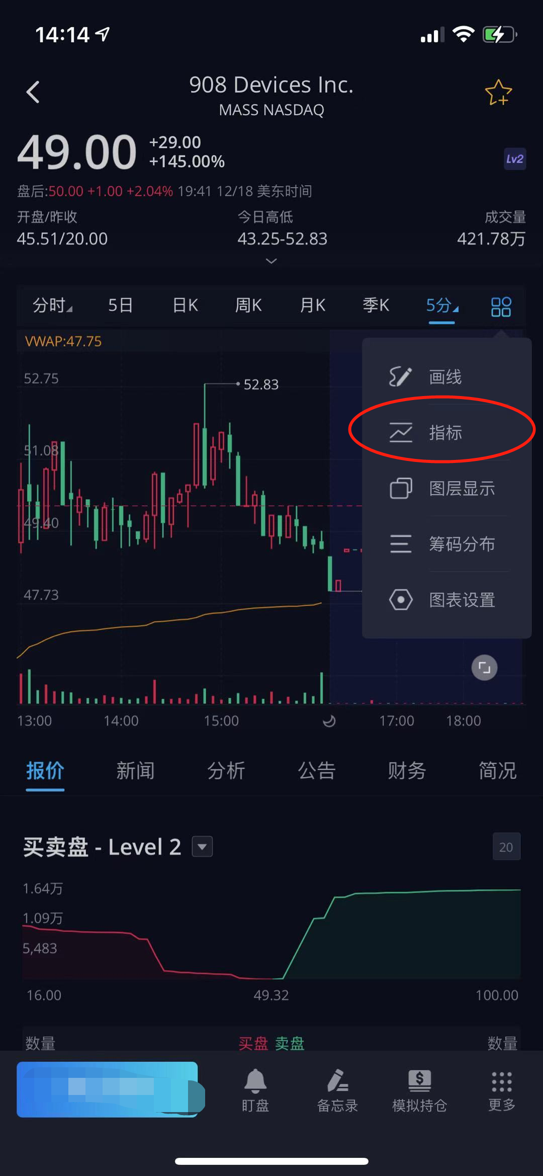 如何让微牛证券的美股K线图中显示主图指标？ | 跟单网gendan5.com