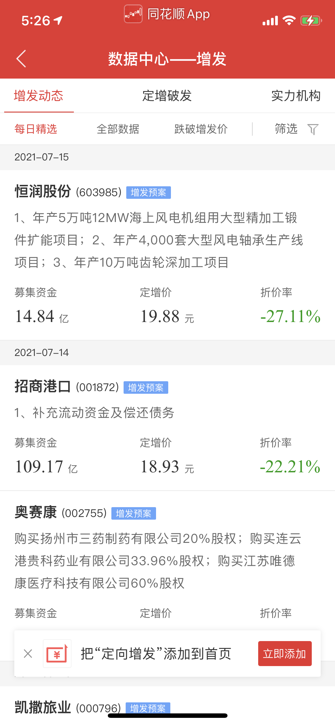 个股的定向增发