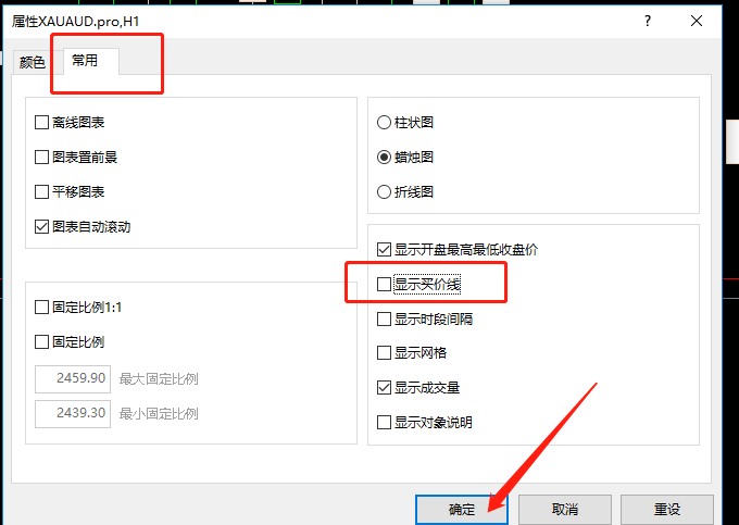 Mt4买价线设置