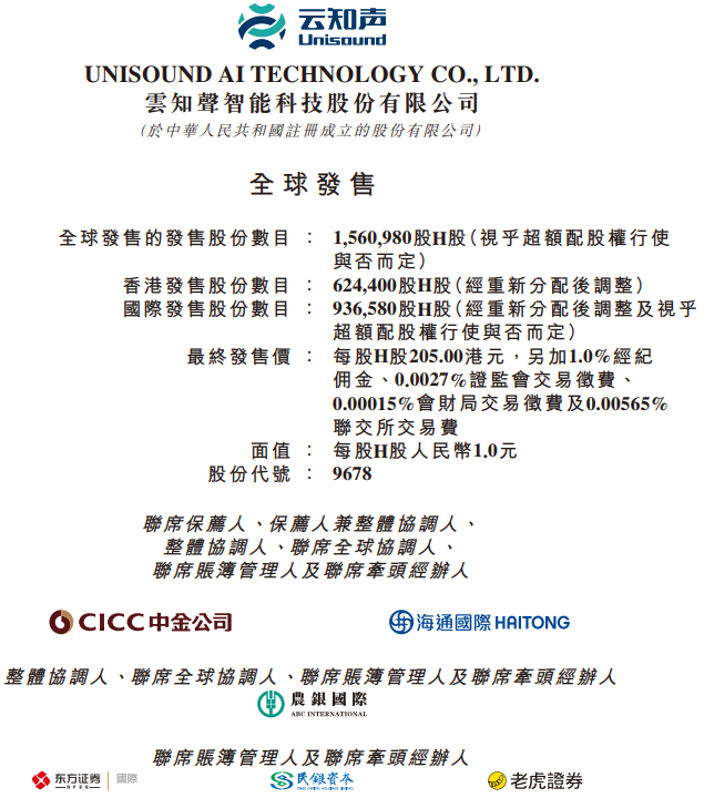 云知声上市详情
