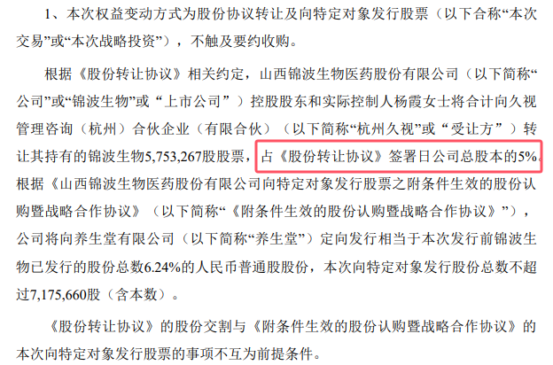 锦波生物公告