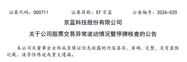 京蓝科技官方公告