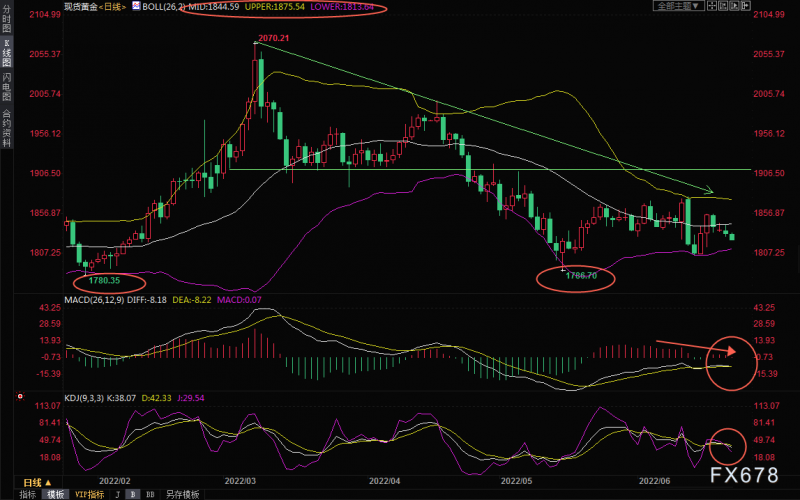 6月22日现货黄金交易策略:美元“霸气侧漏”,黄金多头“初露败像”