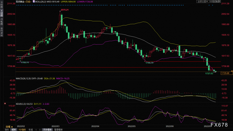 黄金交易提醒:美元“高歌猛进”再创新高,金价再创近九个月新低,剑指1700?