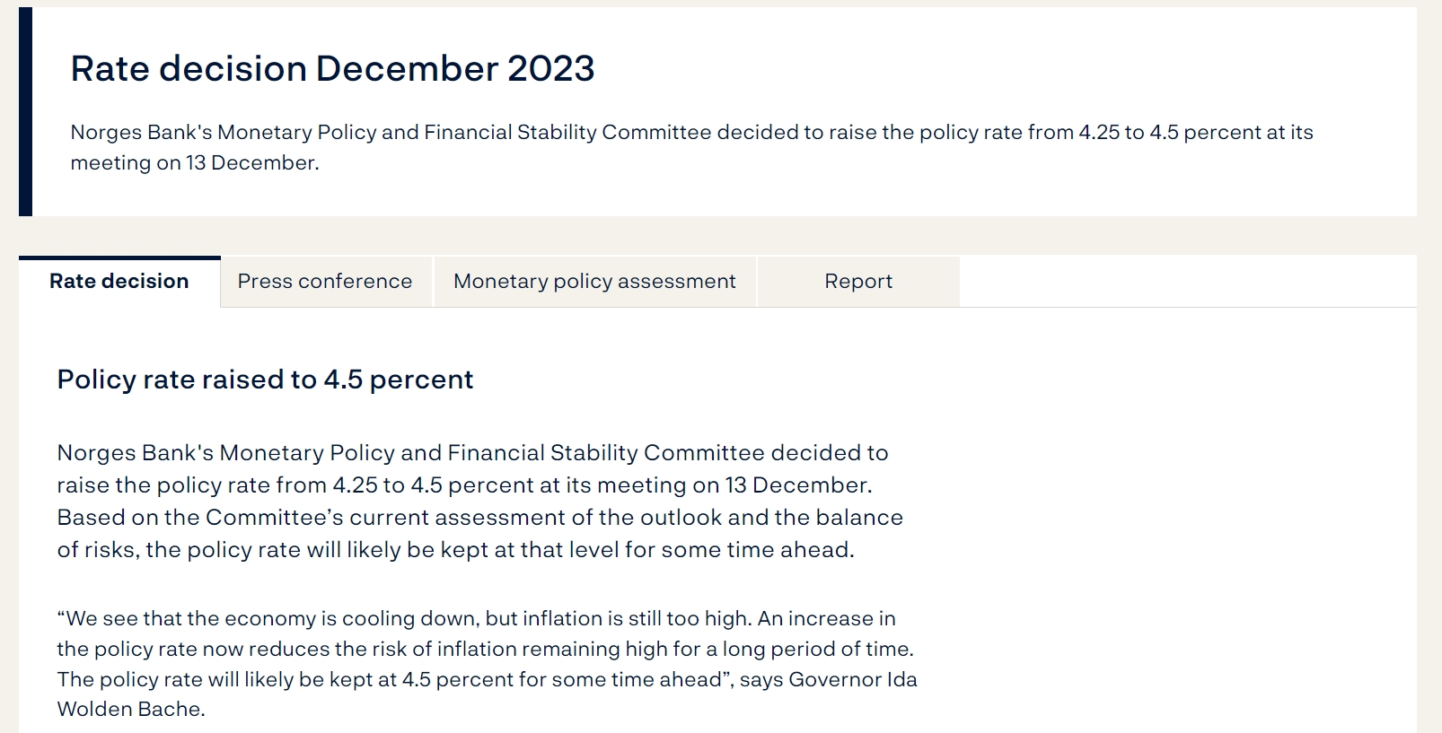 （来源：挪威央行）