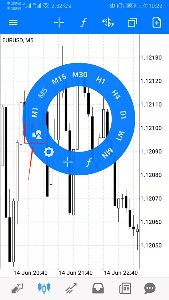 怎么在安卓系统上的MT5调出画线工具